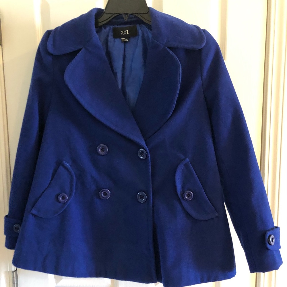 Forever 21 Blue Pea Coat 🧥